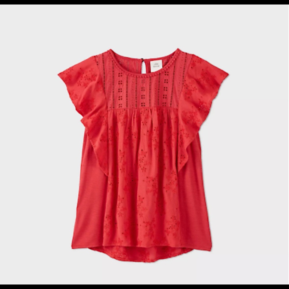 Women's Flutter Short Sleeve Blouse - Knox Rose
